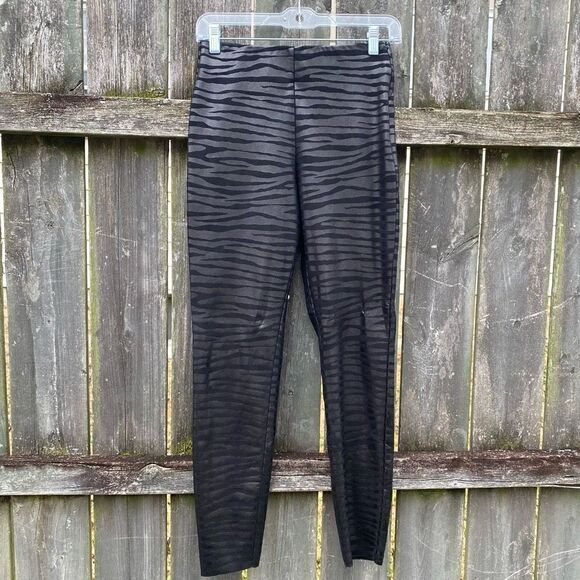 Zara Black Faux Leather Zebra Leggings | XS - Picture 3 of 6